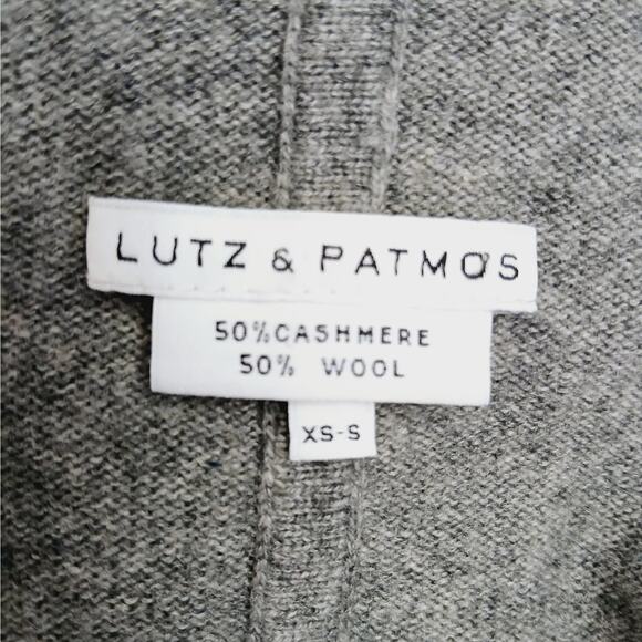 LUTZ & PATMOS SZ XS/S Cashmere Wool Blend Long Line Open Cardigan Gray - Picture 4 of 8
